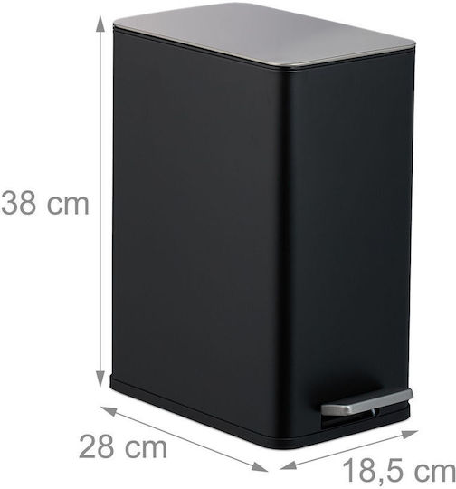 Relaxdays Metallic Bathroom Bin 10l Black