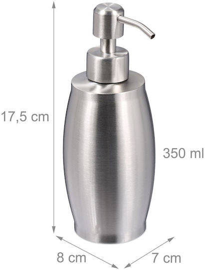 Relaxdays Dispenser από Ανοξείδωτο Ατσάλι Γκρι 350ml