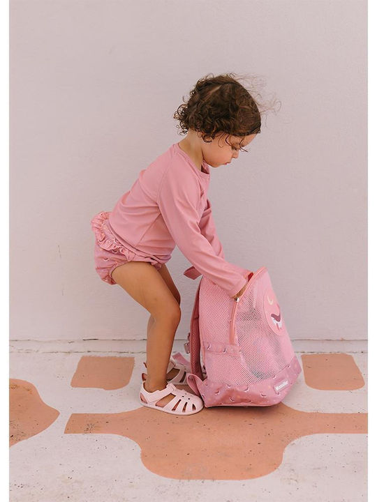 Tutete Protection Kids Swimwear Rashguard With Long Sleeve Pink Whale