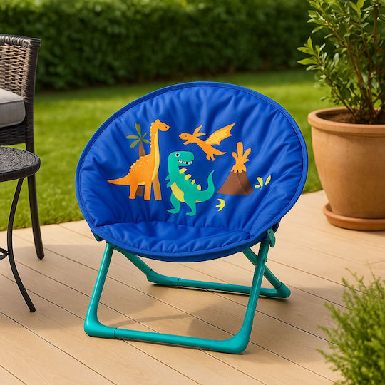 Relaxdays Kinder Strandstuhl Blau 47x48x50cm