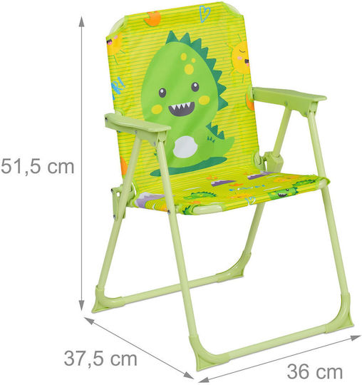 Relaxdays Scaun De Plajă Pentru Copii Verde 51.5x37.5x36cm