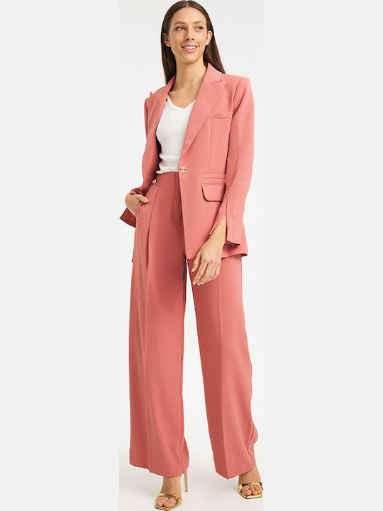 Women's Fabric Trousers Peach