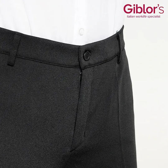 Professional Chef Pants Walter Black Slim Fit Stretch Black Giblor's
