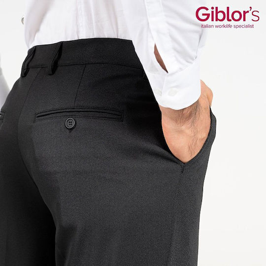 Professional Chef Pants Walter Black Slim Fit Stretch Black Giblor's