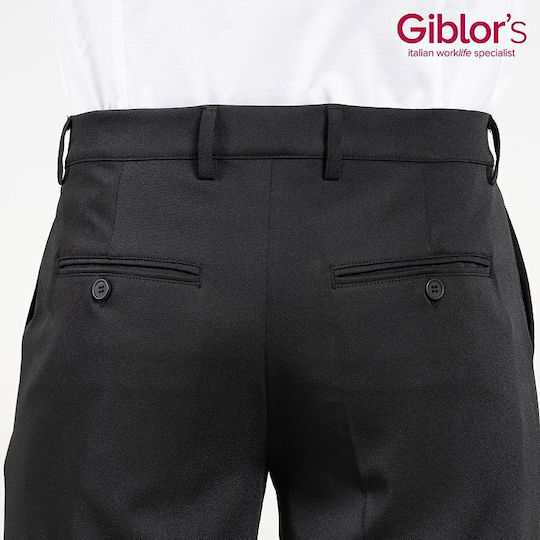 Professional Chef Pants Walter Black Slim Fit Stretch Black Giblor's
