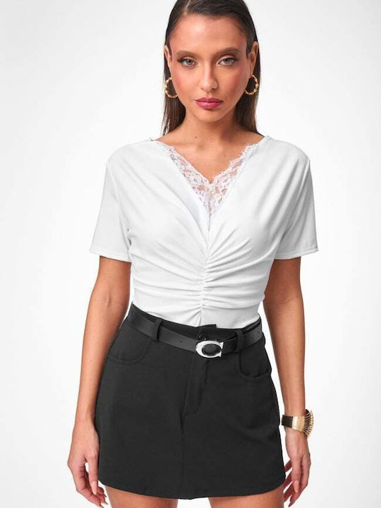 Soura & Lace White Women's Bodysuit