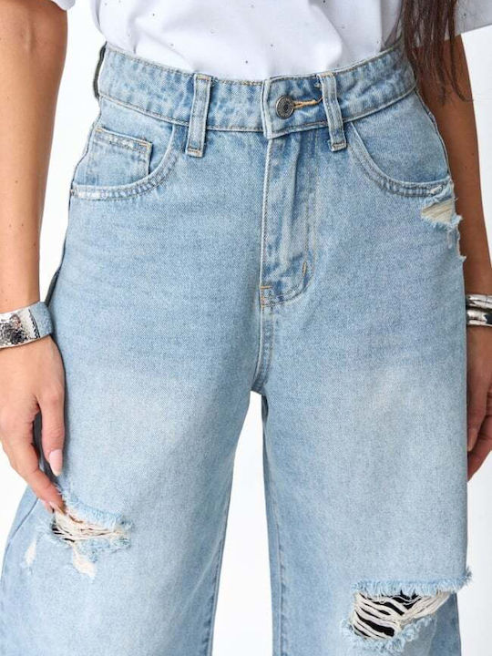 Γυναικείο Jean Παντελόνι με Σκισίματα σε Baggy Γραμμή