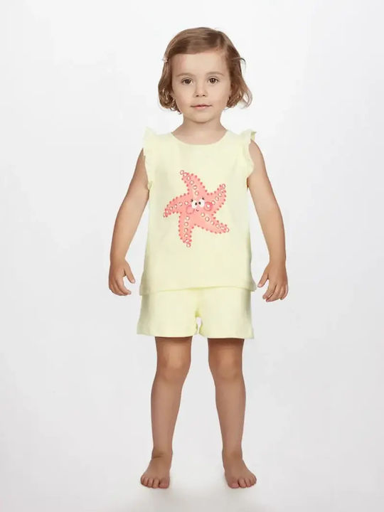 Dreams by Joyce Kids Summer Pajama Yellow Set Star Fish