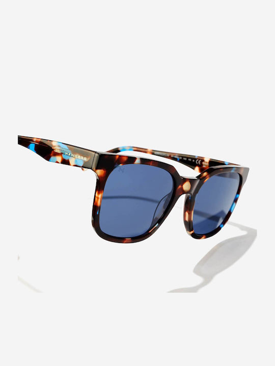 Hawkers Carey Men’s Sunglasses with Blue Horn-Rimmed Frame and Blue Lens