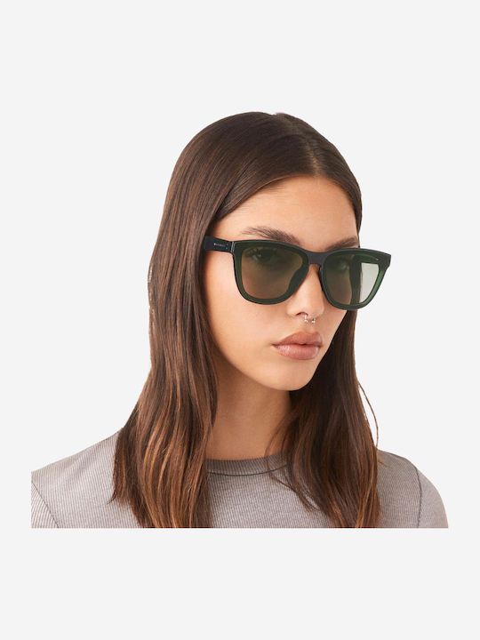 Hawkers Downtown Men's Sunglasses with Green Frame and Green Lens