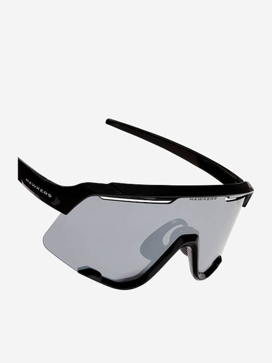 Hawkers Men's Sunglasses with Black Metallic Frame and Grey Lens