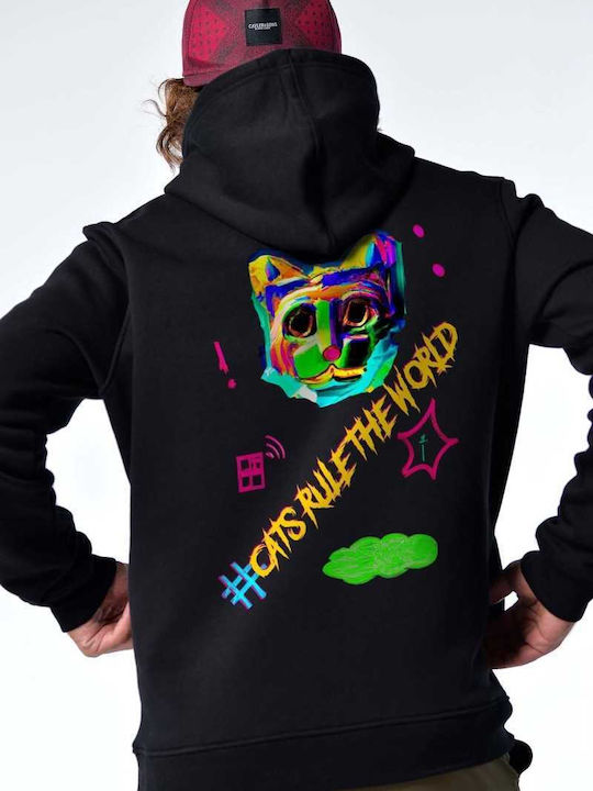 Sweatshirt with Hood Black H0229M