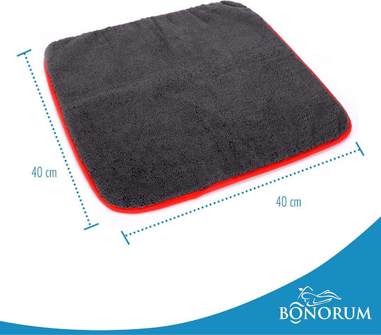 Car Microfiber Drying Cloths for Body 1200gsm Grey 40x40cm 3 Pieces