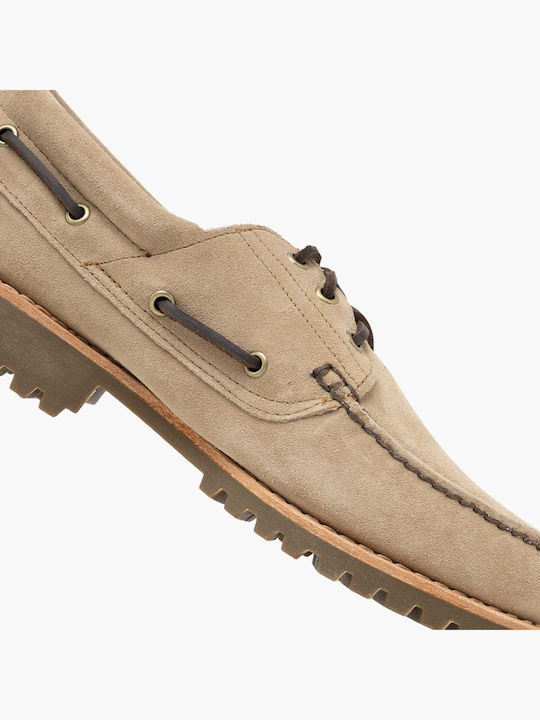 Leather Men's Boat Shoes in Brown Colour