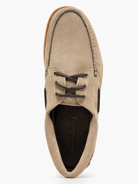 Leather Men's Boat Shoes in Brown Colour