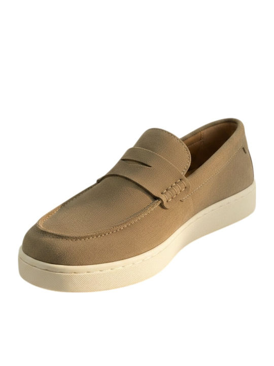 Suede Men's Loafers in Beige Colour