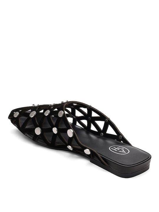 Ash Bone01 Combo A Mules With Heel In Black Colour