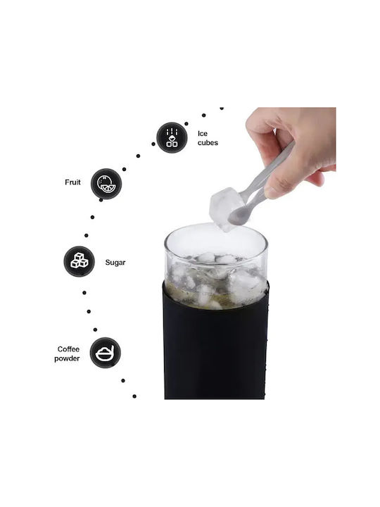 Cocktail/Trinken Glas aus Glas in Schwarz Farbe mit Strohhalm 550ml