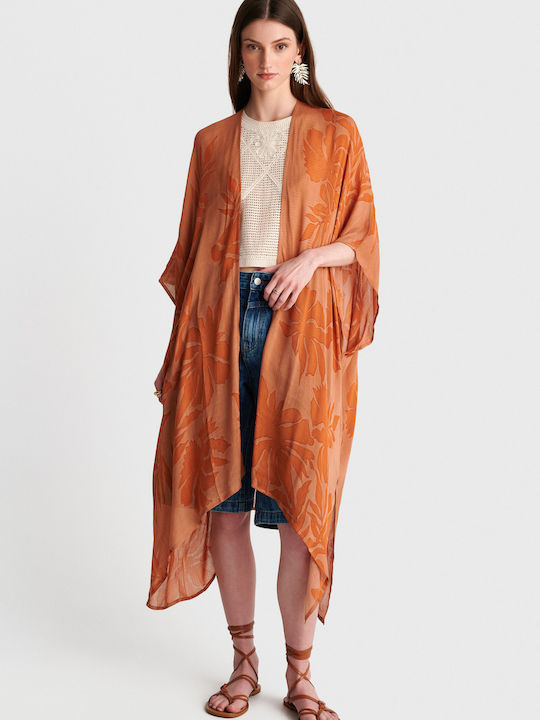 Long Women's Kimono Brown