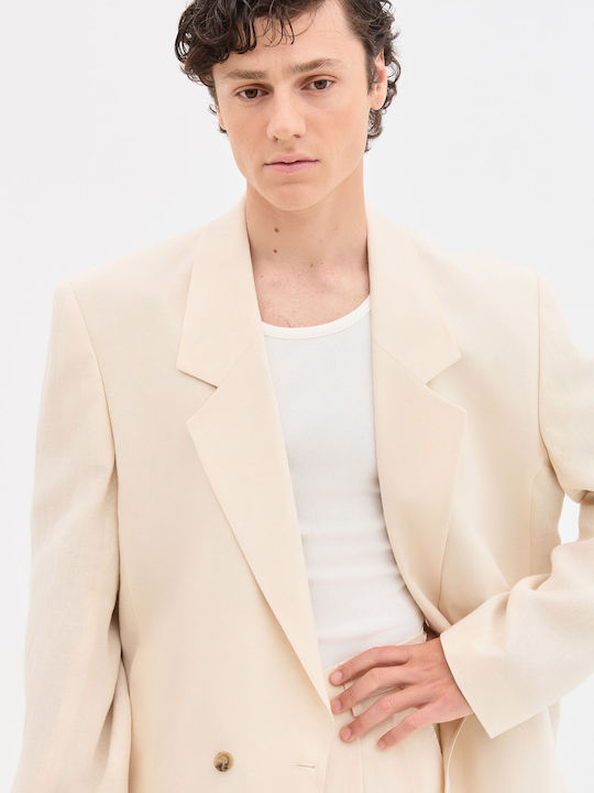 Summer Men’s Suit Jacket Beige