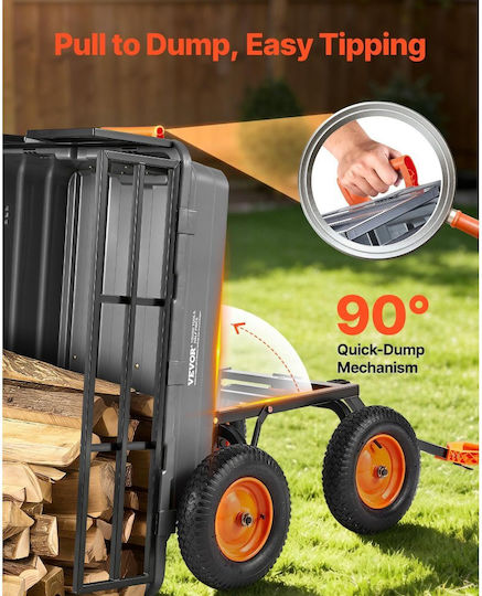 Garden Cart Log Transport Plastic with Maximum Load Capacity 680kg