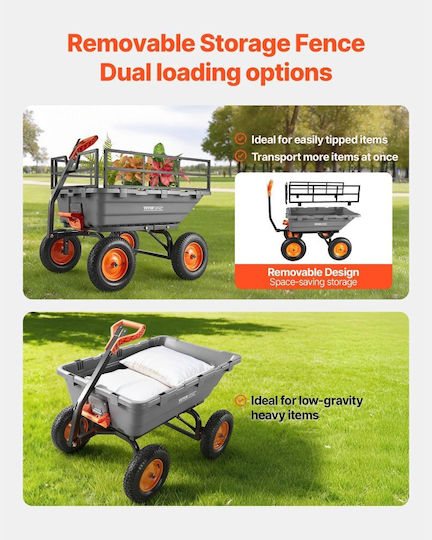 Garden Cart Log Transport Plastic with Maximum Load Capacity 680kg