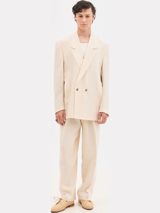 Summer Men’s Suit Jacket Beige