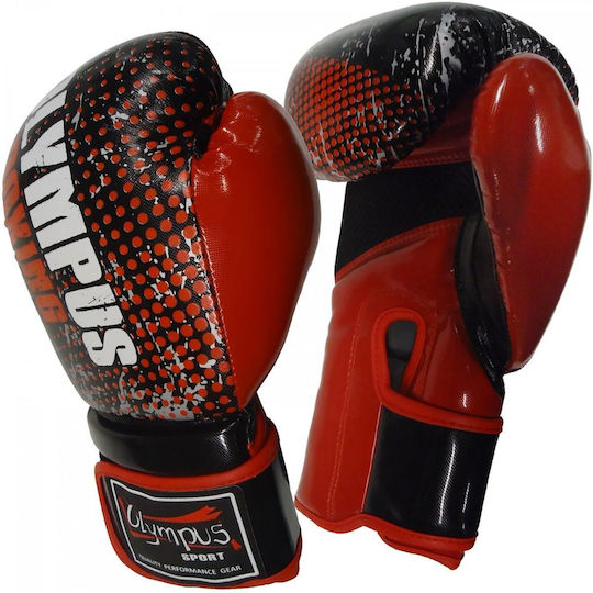 Olympus Sport Boxing Gloves from Synthetic Leather for Competition Red