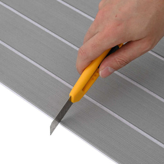 Boat Mat Striped Light Gray White 240 x 90 cm Eva 42046770 Light Gray