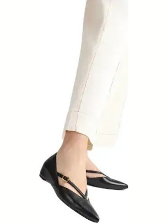 Women's Pointed Toe Ballerina Shoes With Strap In Black Colour  Comfort Ballerina Gabilo_NTO Black