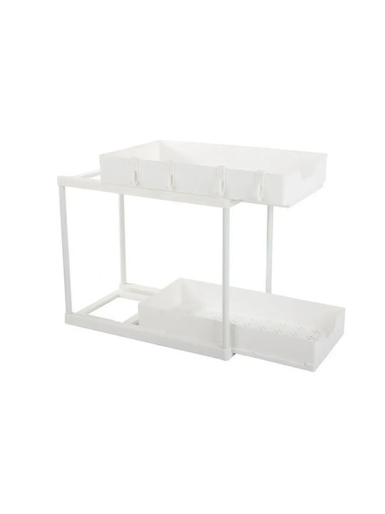 Shelf / Kitchen Organization Plastic Rack 36x40x22cm 4 Pieces White