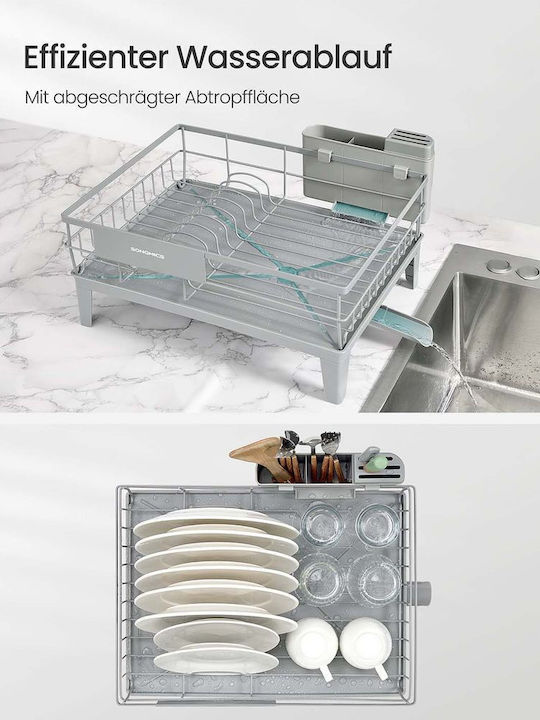 Songmics Στραγγιστήρι Νεροχύτη Μεταλλικό Γκρι 31x42x18.5cm