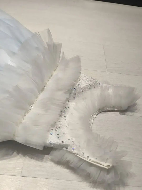 Kinderkleid Ärmelloses Tüll Für Blumenmädchen Hellblau