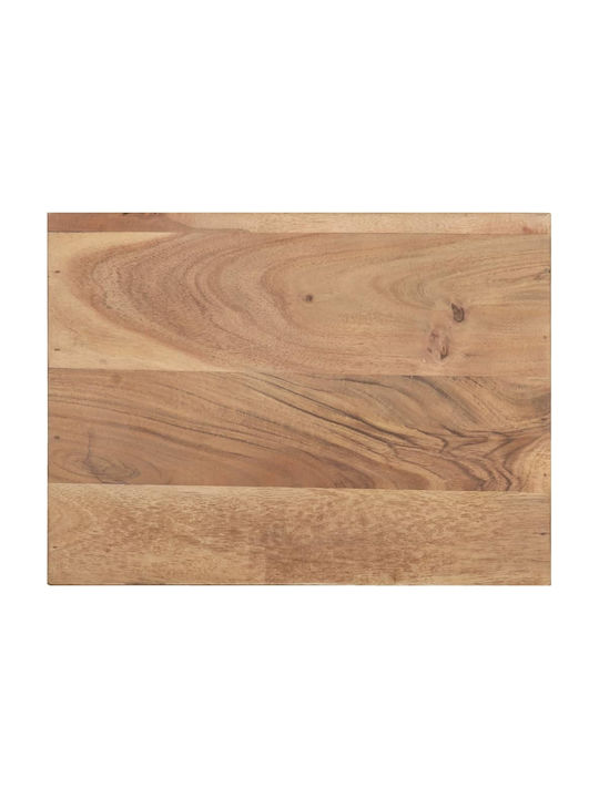 Nachttisch aus Holz mit Metallbeinen Beige 40x30x50cm