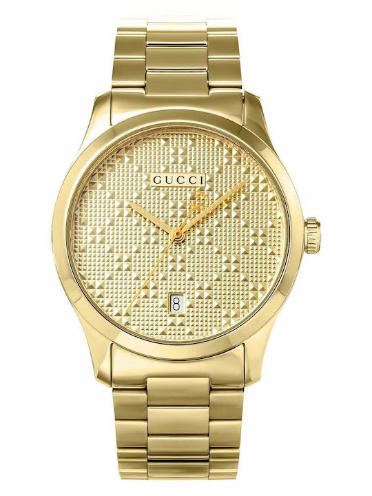 Gucci Men's Watch 38mm Battery with Gold Metal Bracelet