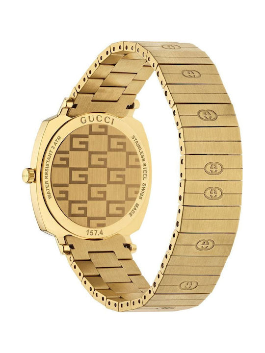 Gucci Men's Watch 35mm Battery with Gold Metal Bracelet