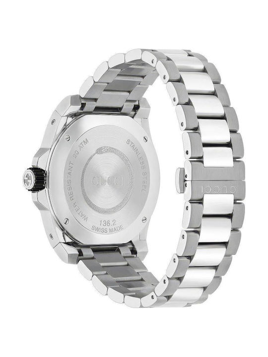 Gucci Men's Watch 45mm Battery with Silver Metal Bracelet