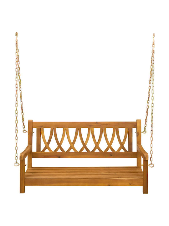 Swing with Stand and Pillow 2 Seats Metallic Brown Load Weight up to 14kg L110xD56xH58cm