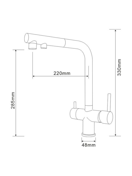 Kitchen Faucet Counter with Shower Bronze