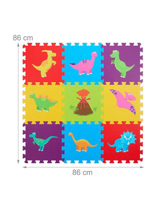 Relaxdays Interaktives Kinder-Bodenpuzzle 9 Teile