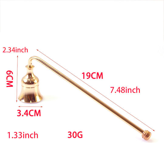 Candelabra Candle Snuffer Metal Gold 19cm