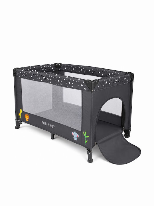 Fun Baby Playpen With Mattress Gray 62x125cm