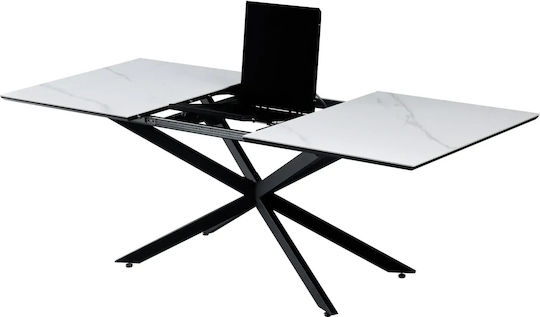 Sudbury Masă Extensibilă Pentru Sala De Mese Cu Suprafață Din Piatră Maro 160x90x75cm