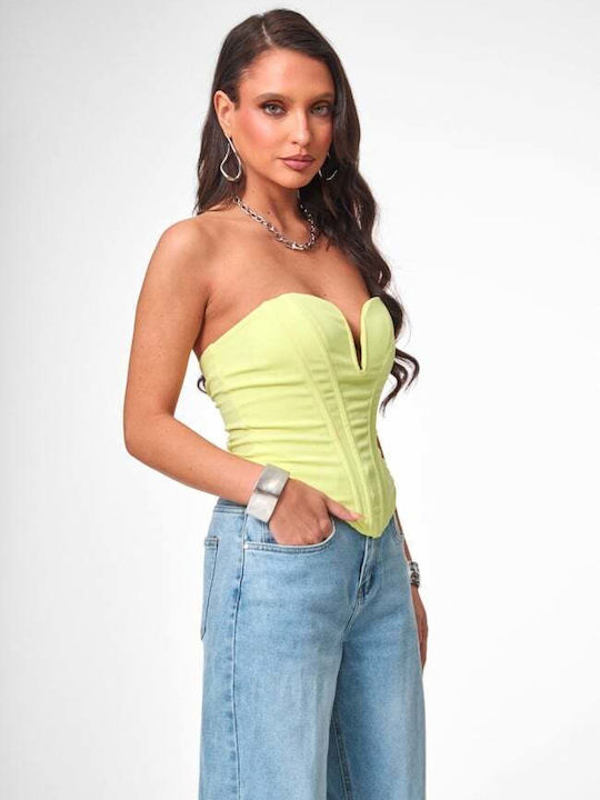 Γυναικεία Μπλούζα Strapless Κιτρινο