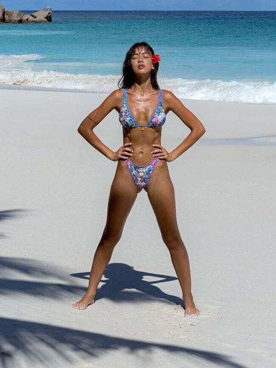Set Bikini Τριγωνάκι Floral Ροζ