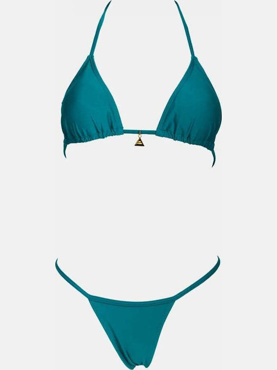 Set Bikini Dreieck Top Petrol