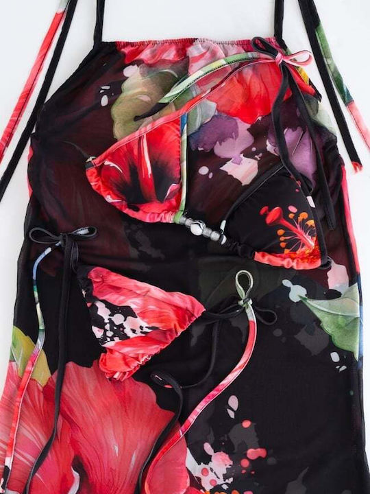 Set Bikini 3 Pieces Triangle & String Black