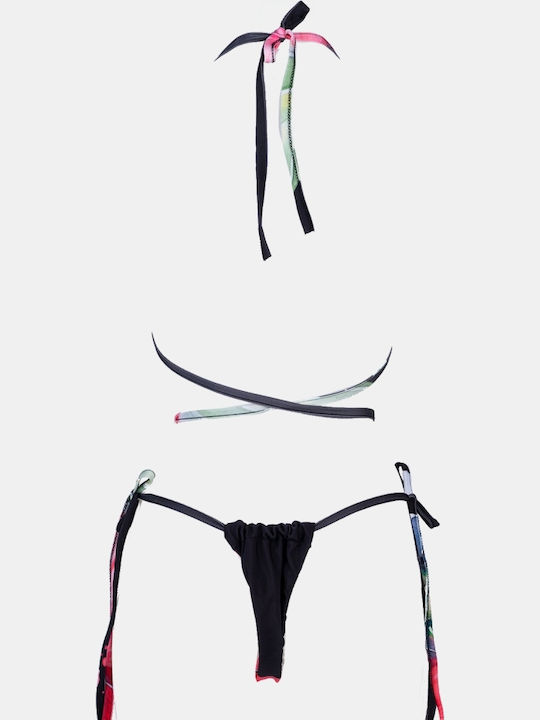 Set Bikini 3 Pieces Triangle & String Black