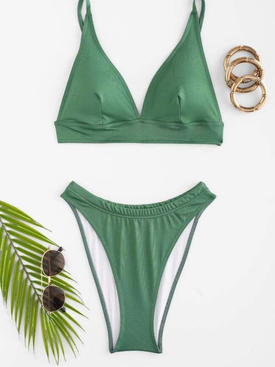 Set Bikini Ψηλόμεσο Χακι