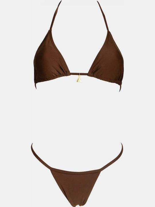 Set Bikini Dreieck Braun Dunkel